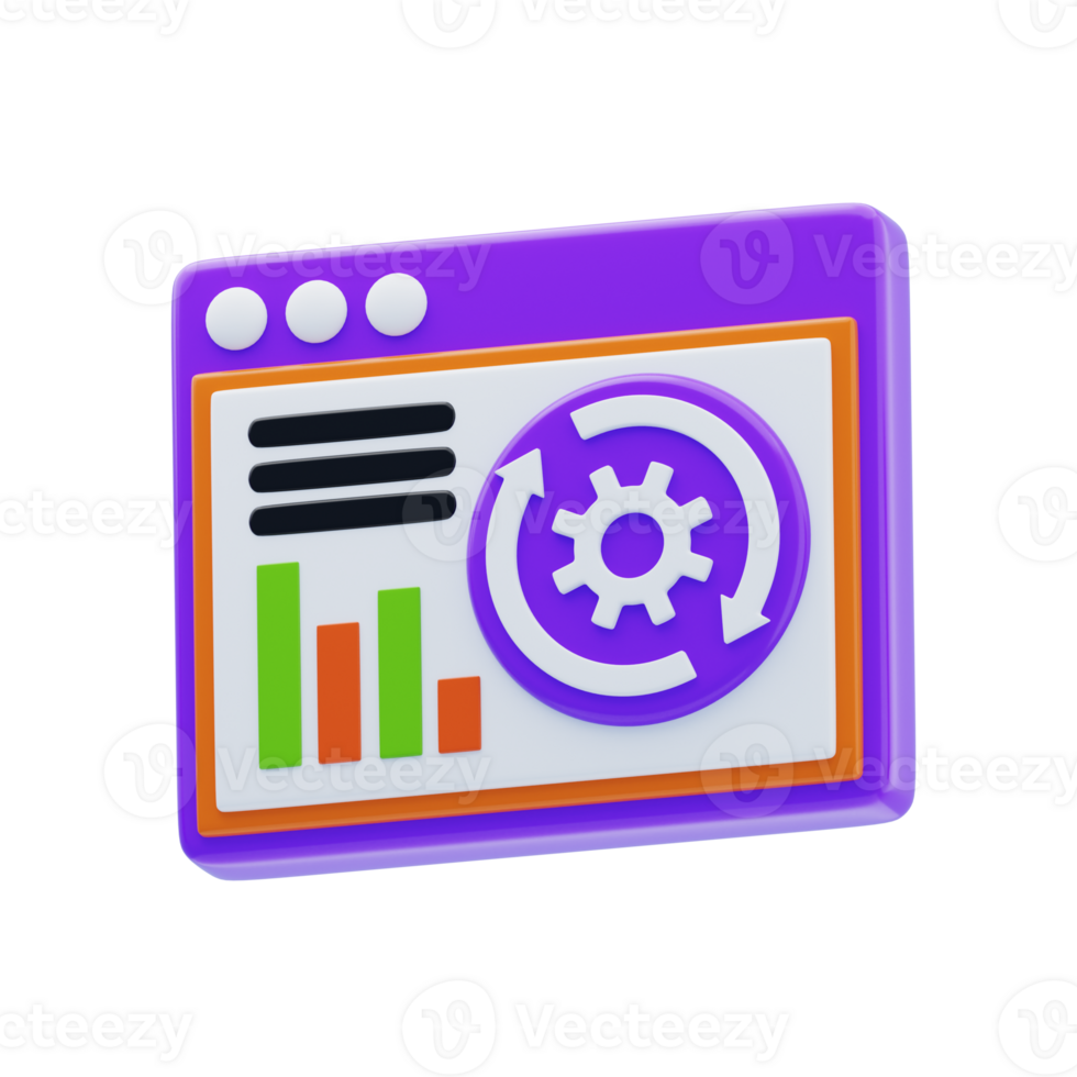 Data Management 3D Icon. Analytics Project Management 3D Icon png