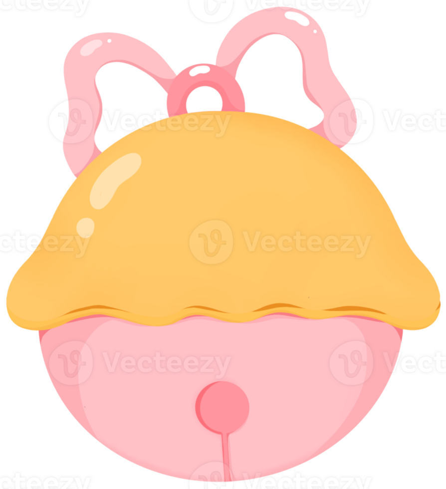 Pink bell with ribbon png