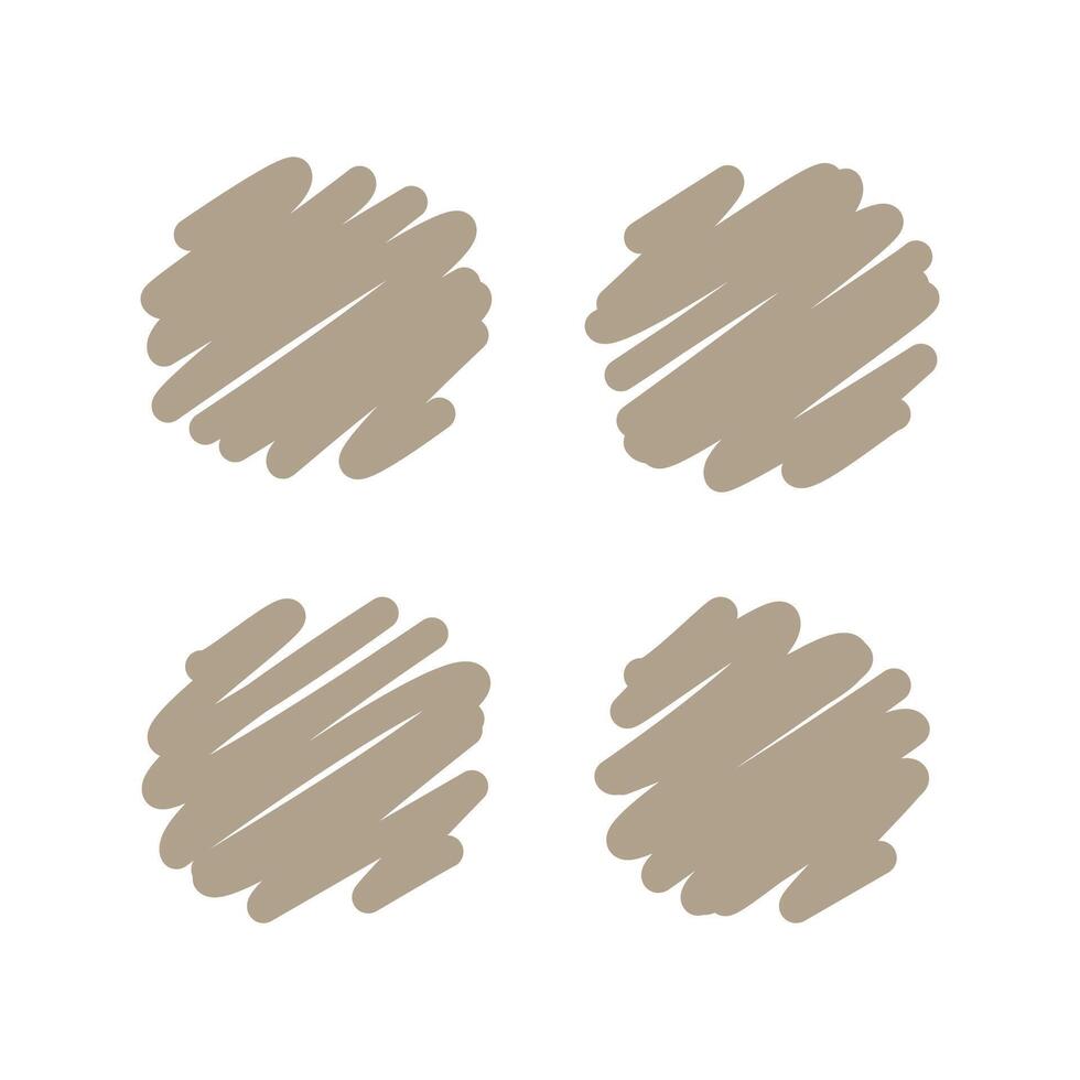 Artistic round scribble outline hand drawn marker pen set. vector