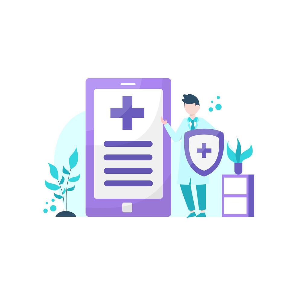 Health applications for hospitals and clinics vector