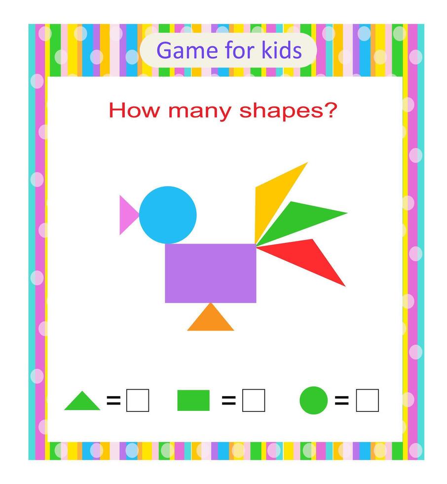 Math activity for kids. vector