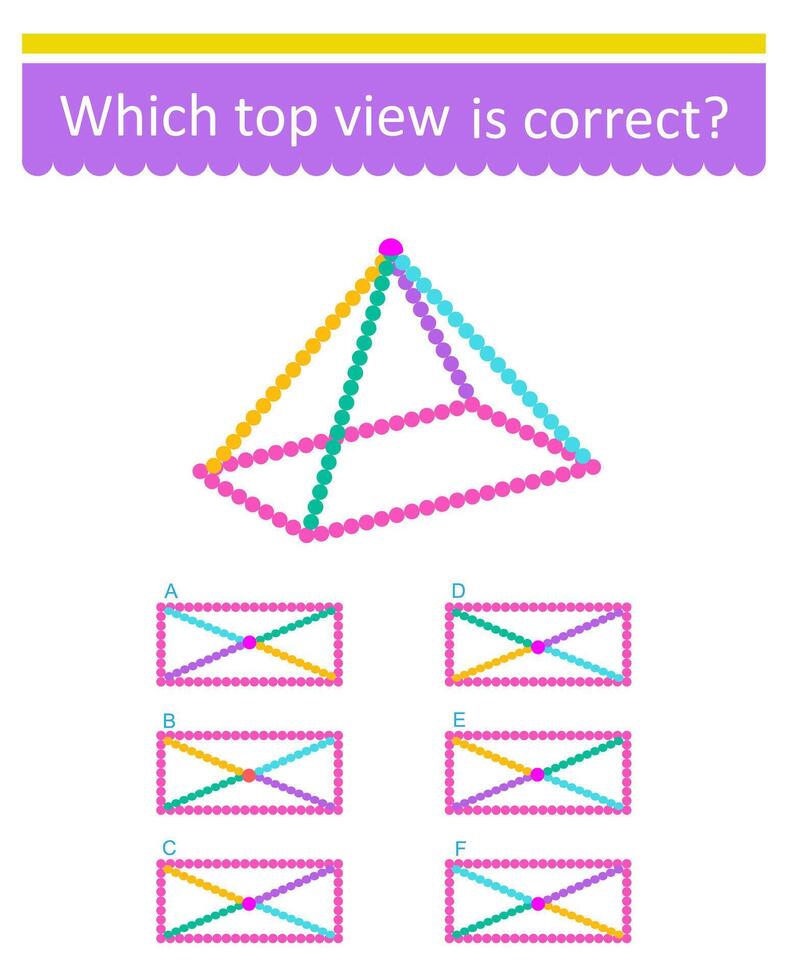 Logic game for children. Printable worksheet. Answer is C vector