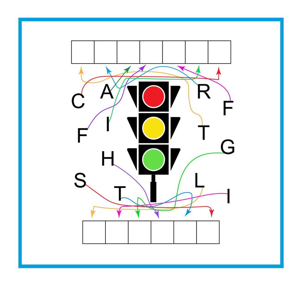 Puzzle game for kids. Read the word. vector
