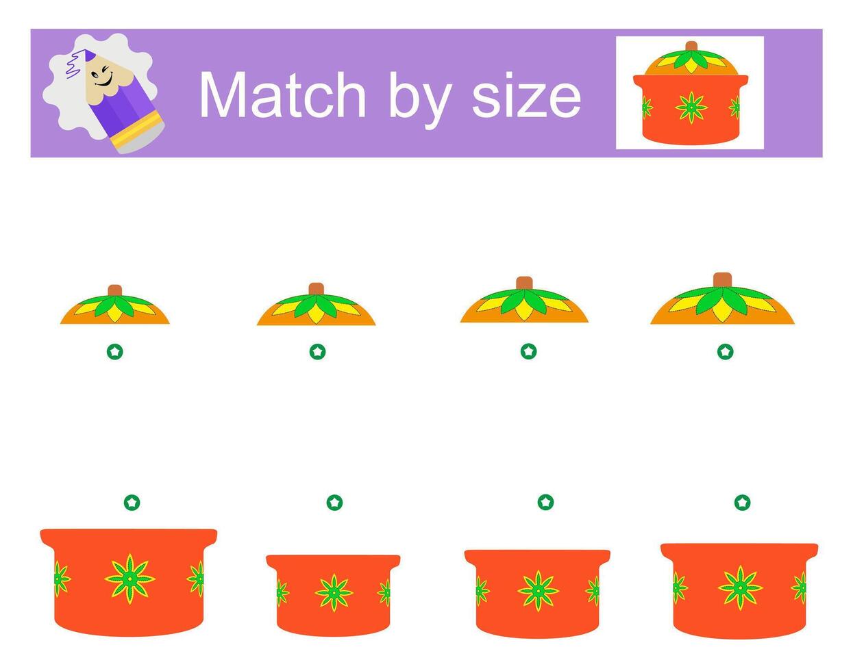 Matching educational game for kids. vector