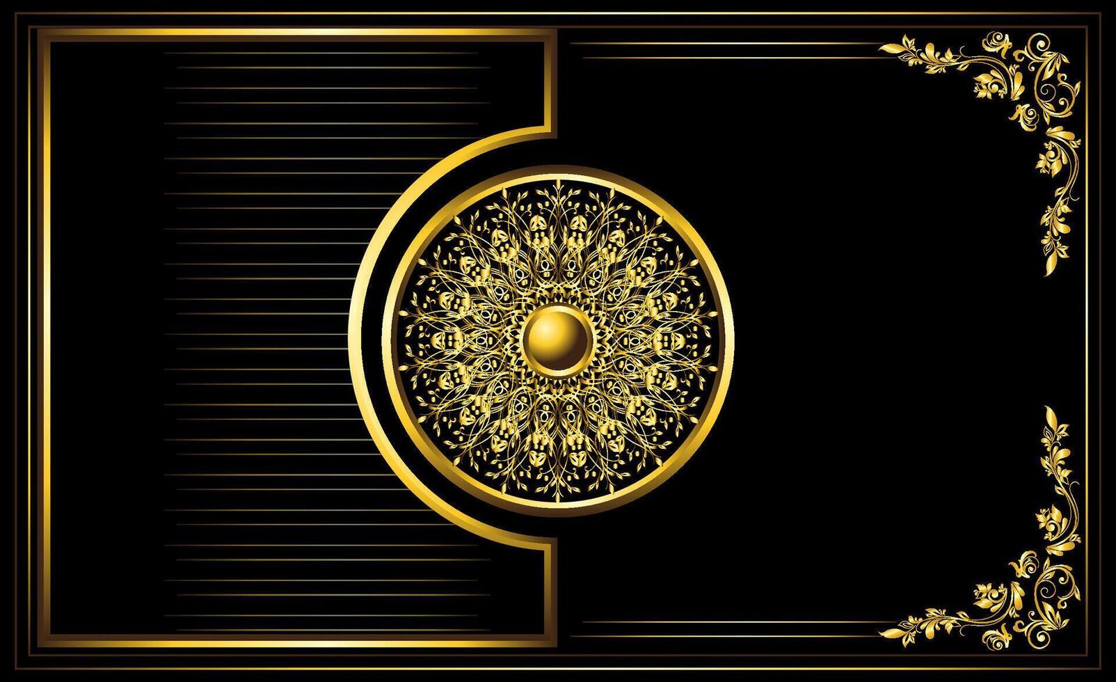 golden frame mandala invitation background vector