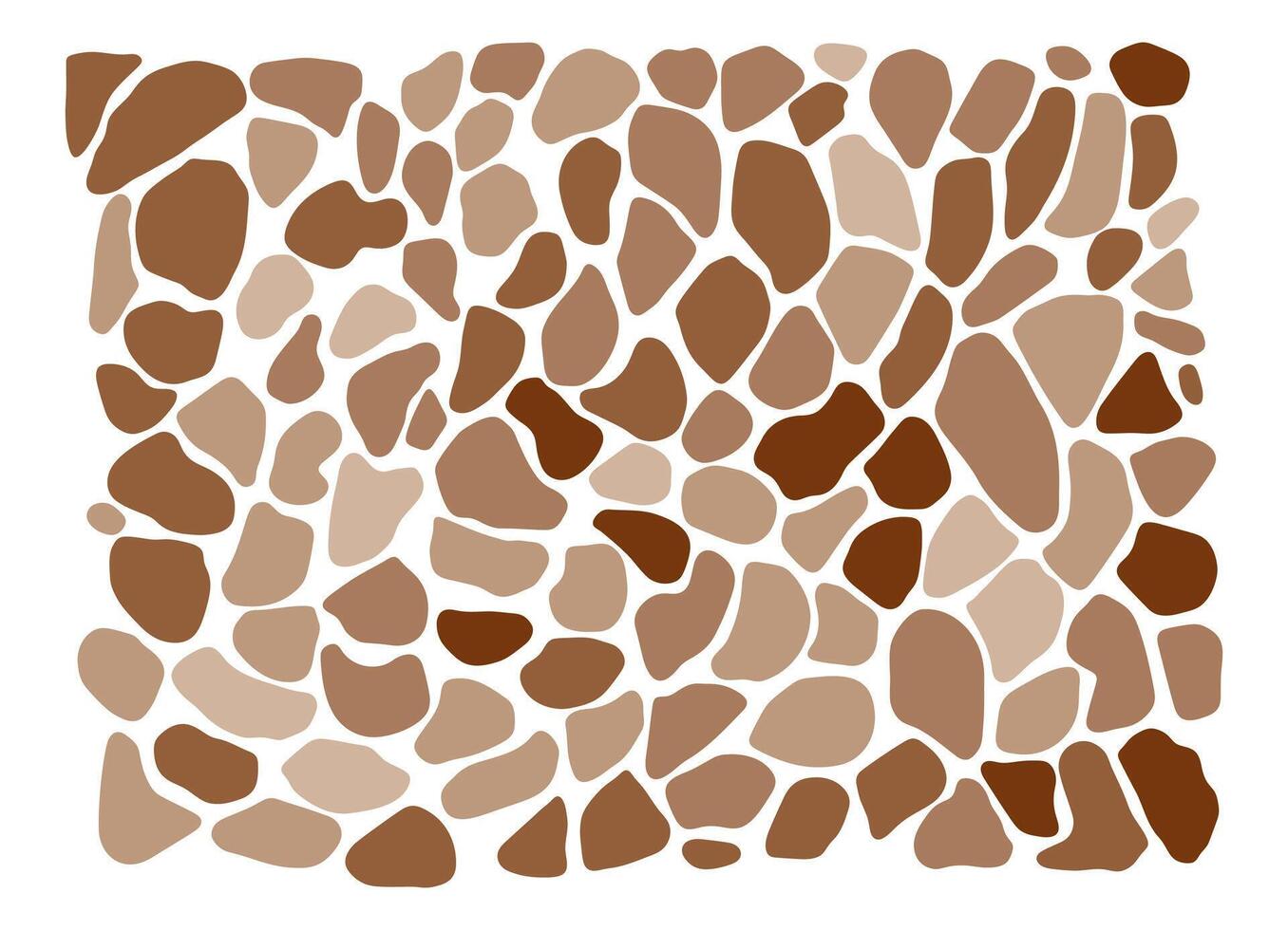 Abstract shapes such as stones of various brown colors hand drawn vector