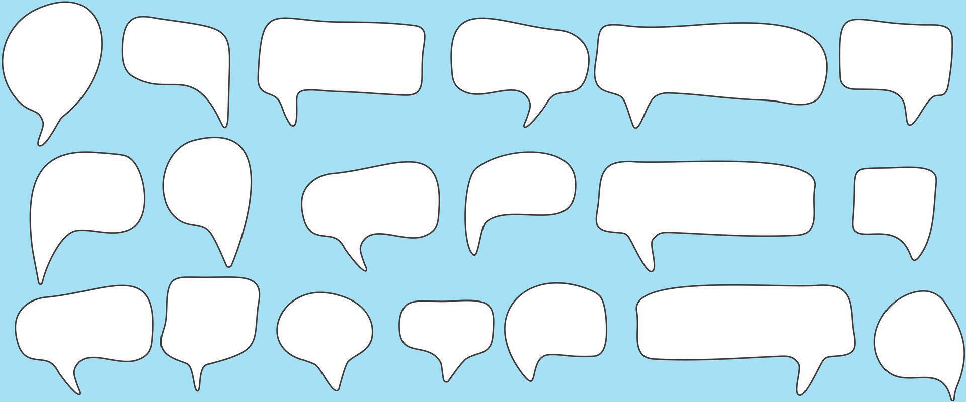 White speech bubbles with outline for design vector