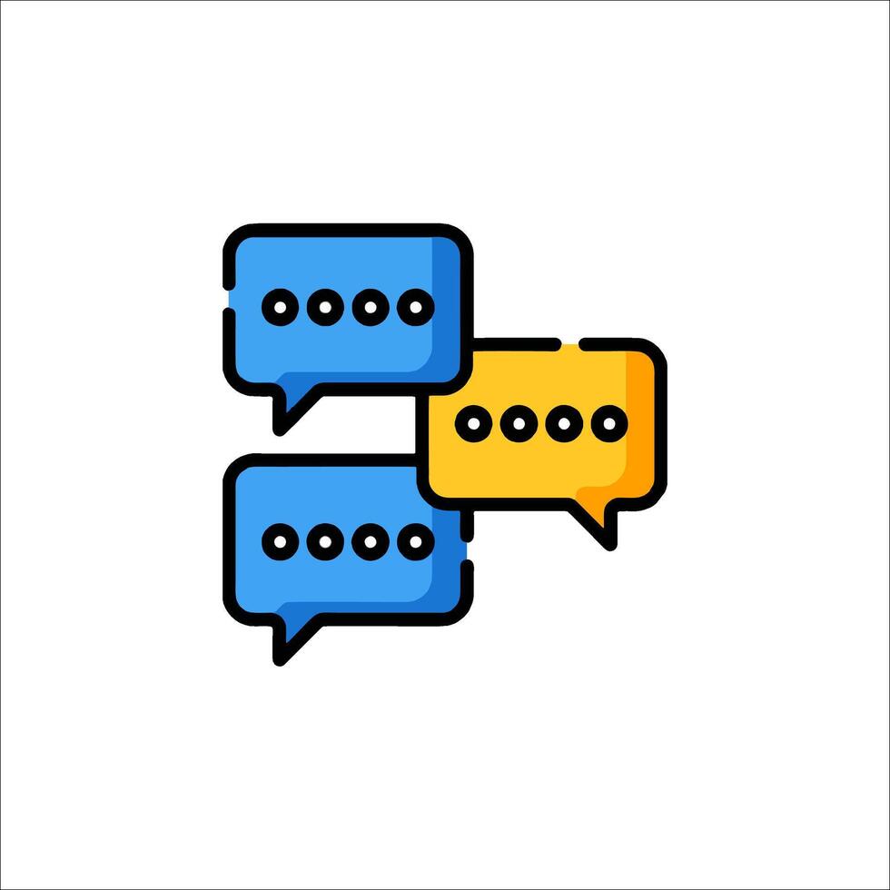 Two speech bubbles with dots on them vector