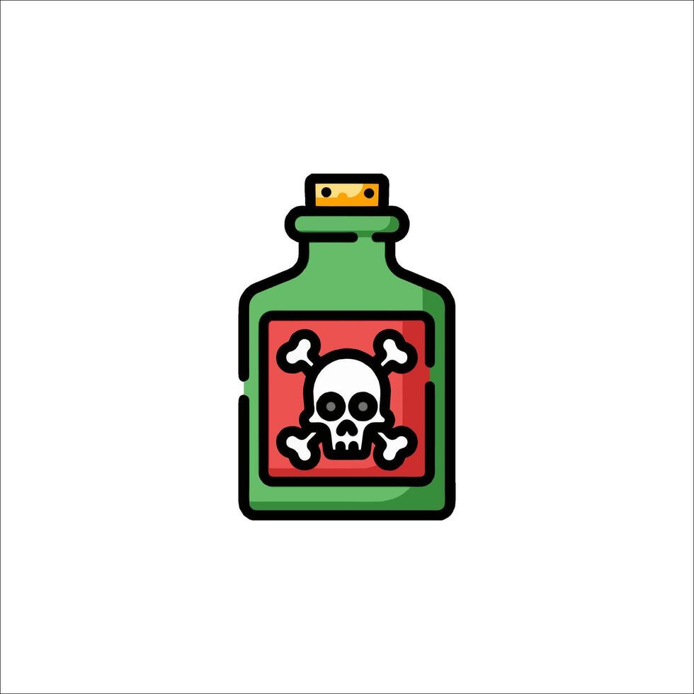 A bottle with a skull and bones inside vector