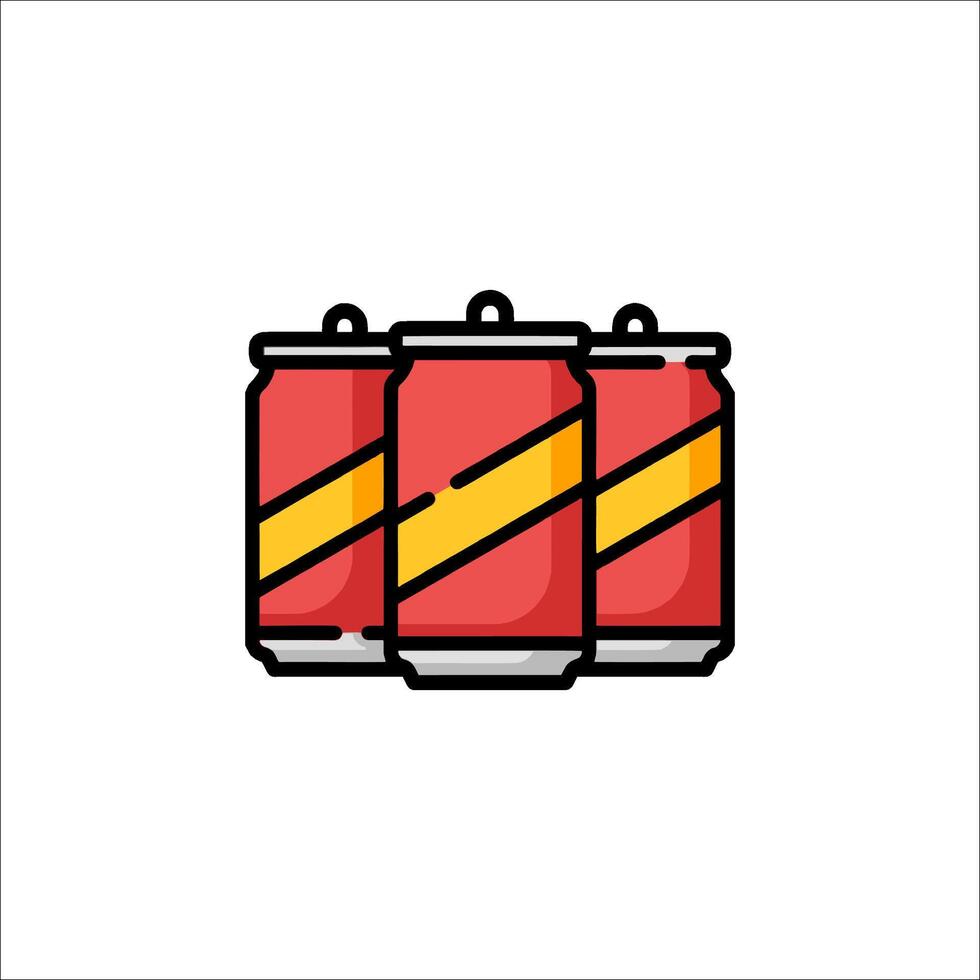 Three cans of soda on a white background vector