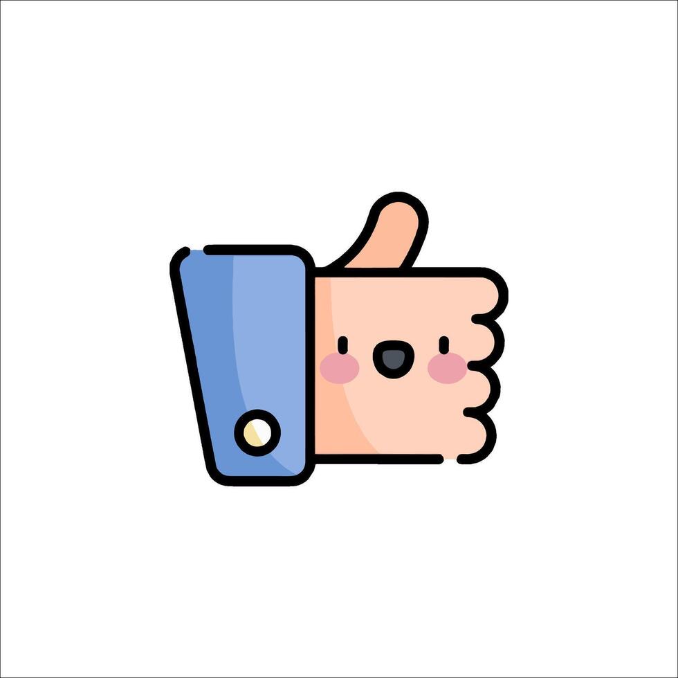 A cartoon hand with thumbs up and a smile vector