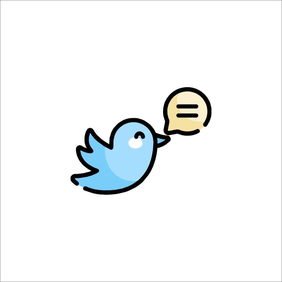 Twitter bird icon illustration vector