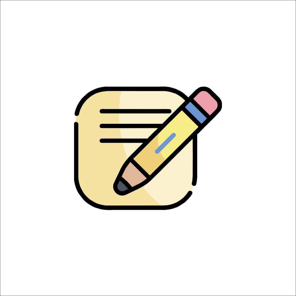 A pencil and paper icon on a white background vector