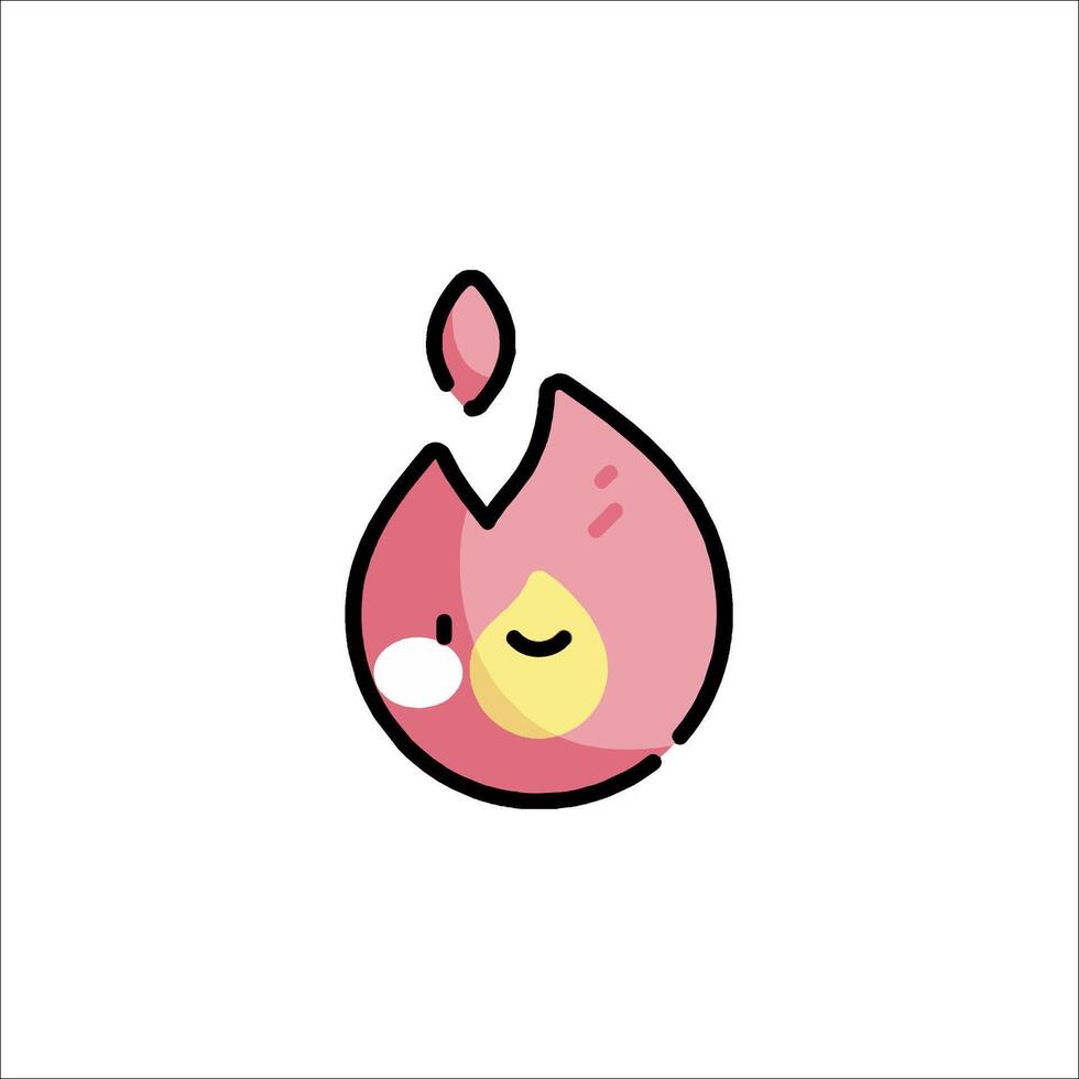 A pink fire ball with a face on it vector