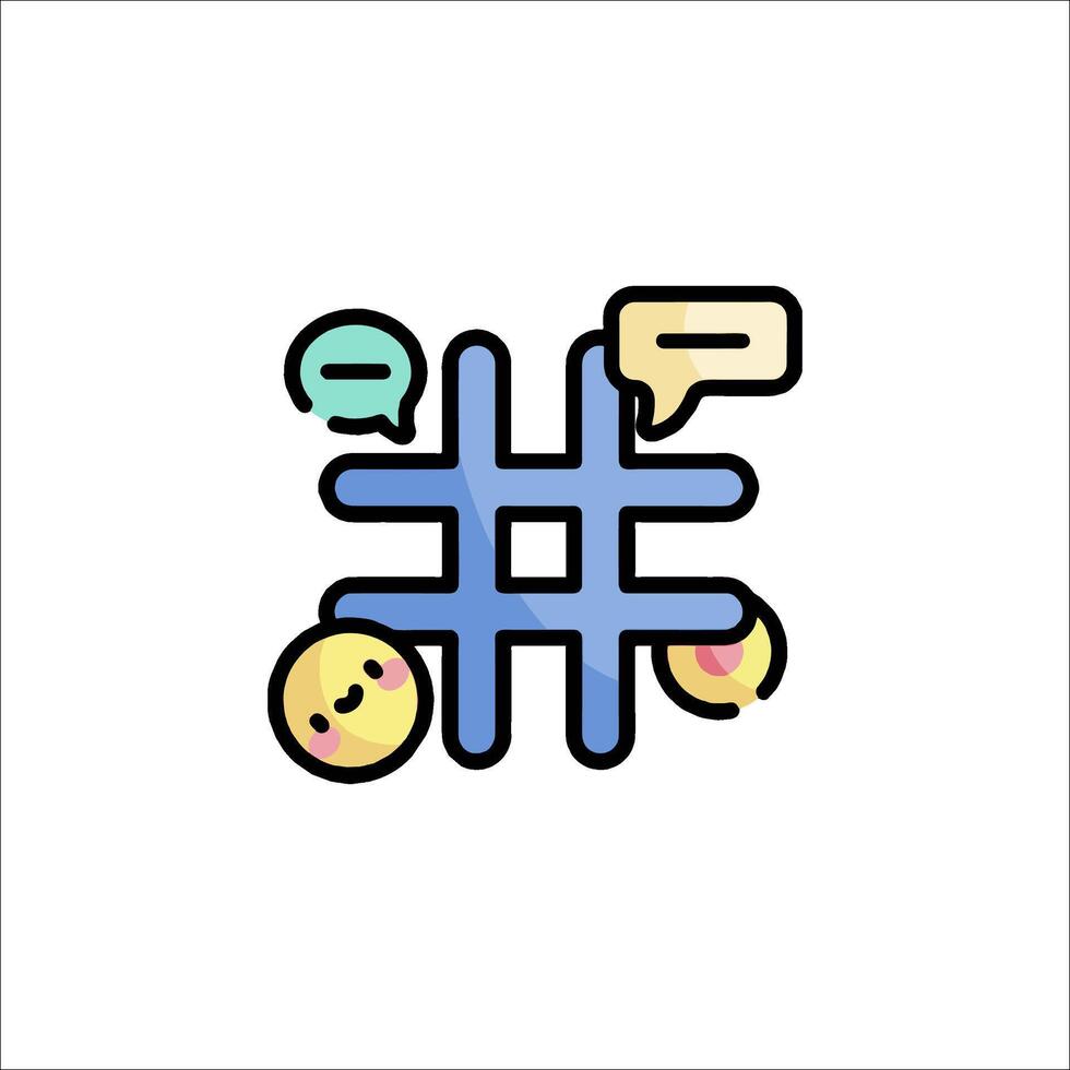 Hashtag icon with speech bubbles vector