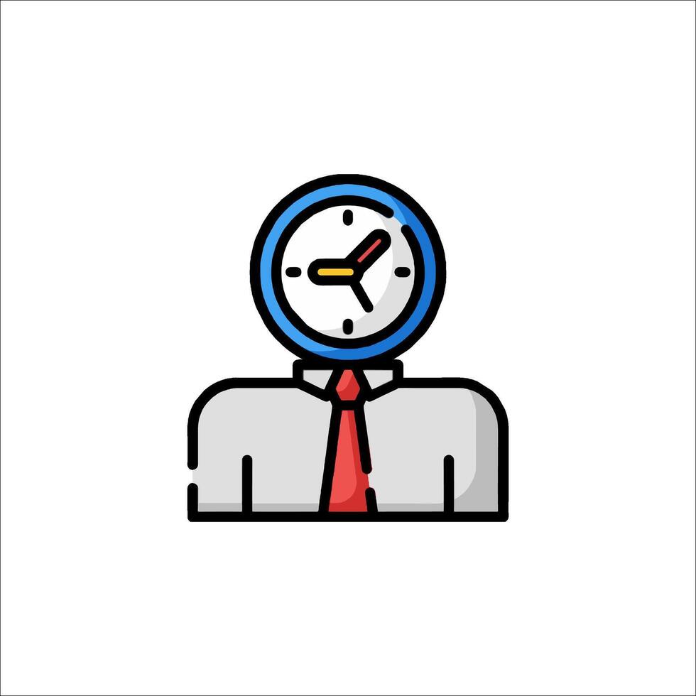 A man with a tie and a clock on his face vector