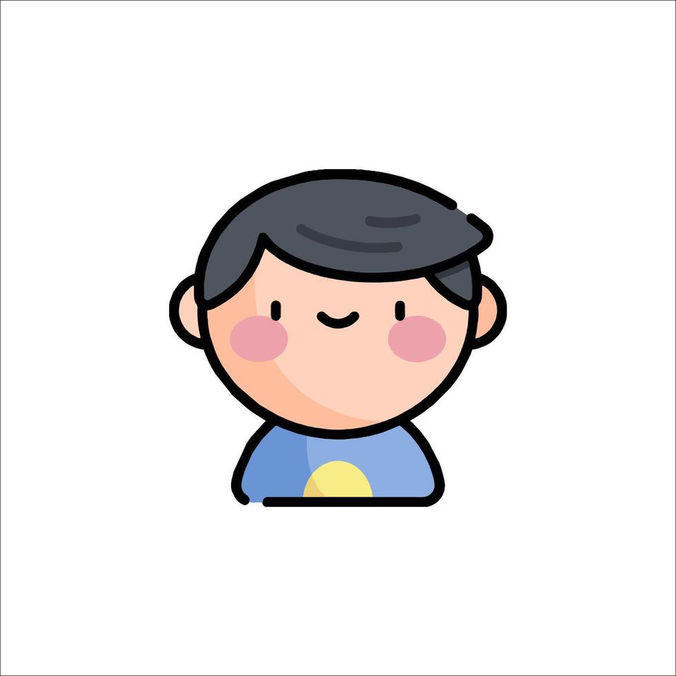 A cartoon boy with a smile on his face vector