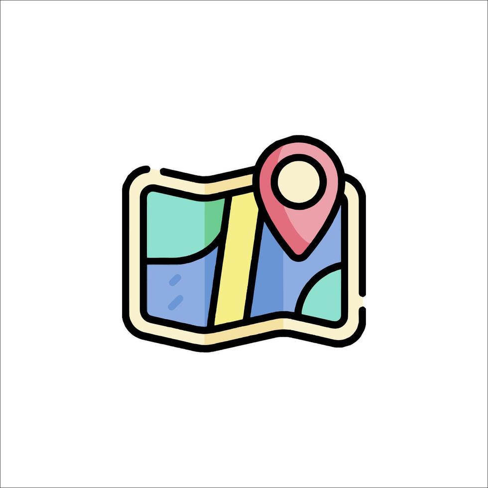 Map icon illustration vector
