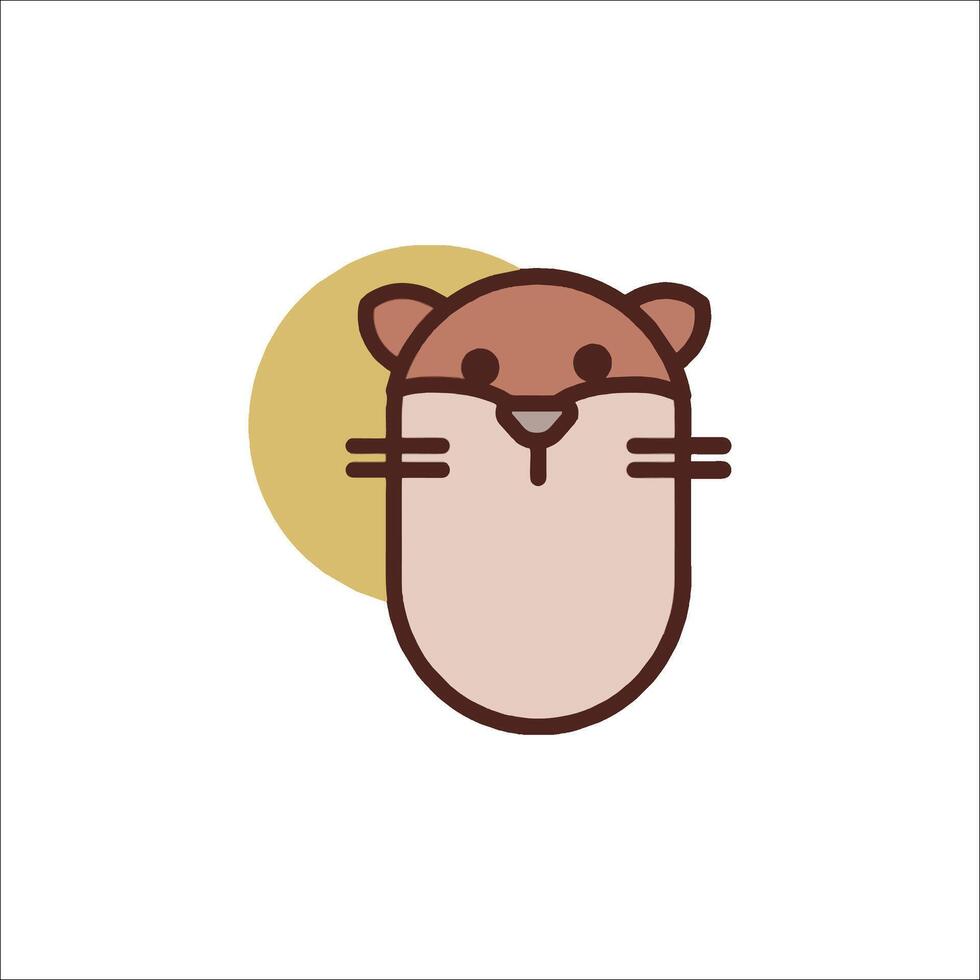 A hamster is wearing a mask and has a sun in the background vector