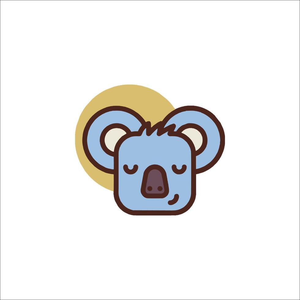 A koala bear with a closed eye icon vector