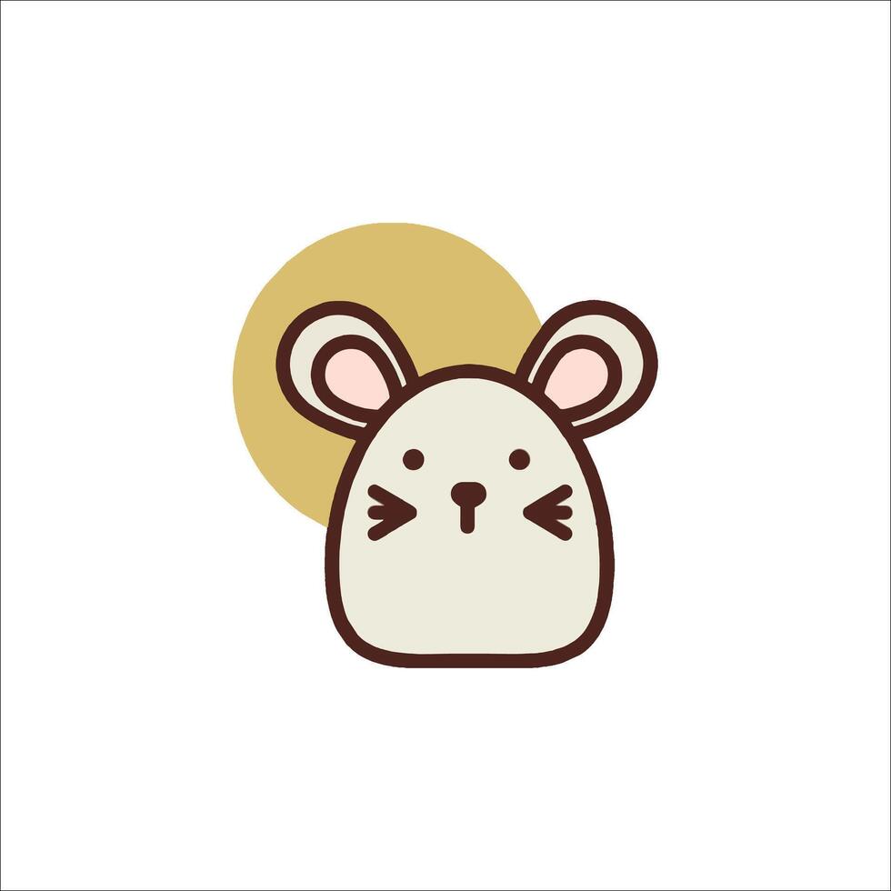A cute mouse with a sun in the background vector