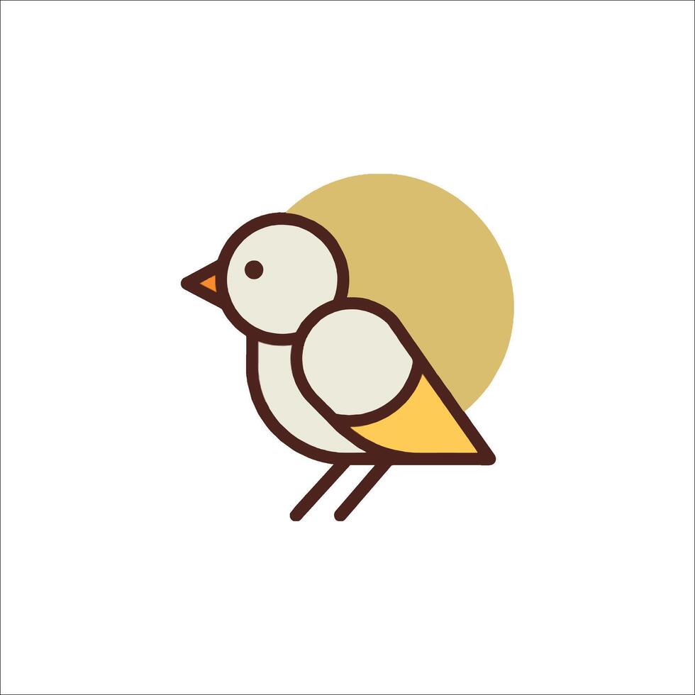 A bird with a yellow beak and a white background vector