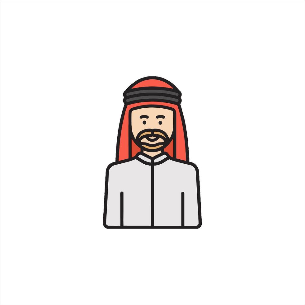 Arab man icon in flat style vector
