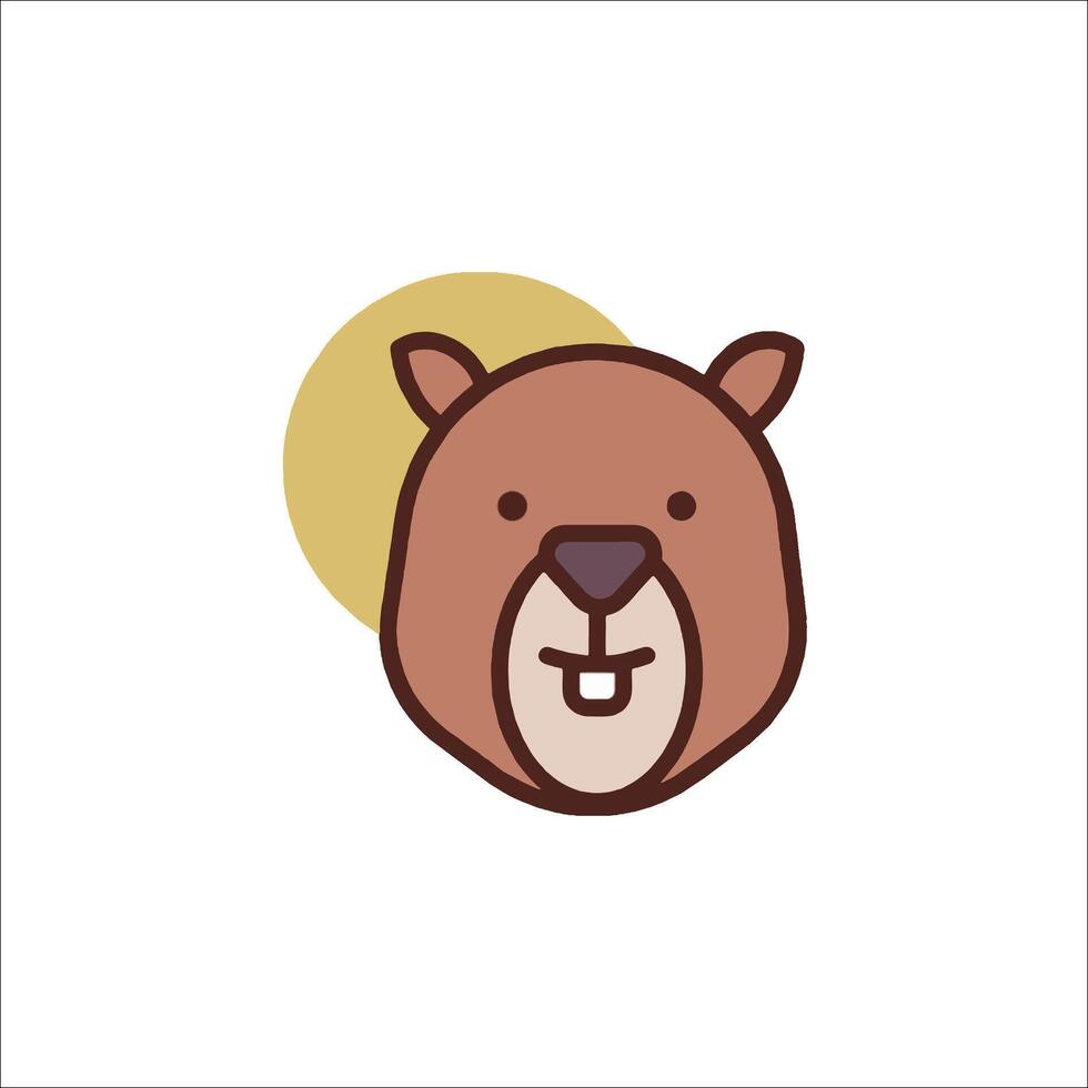 A bear head icon with a sun in the background vector