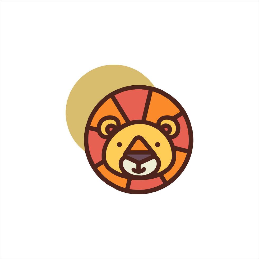 A lion head logo with a sun in the background vector
