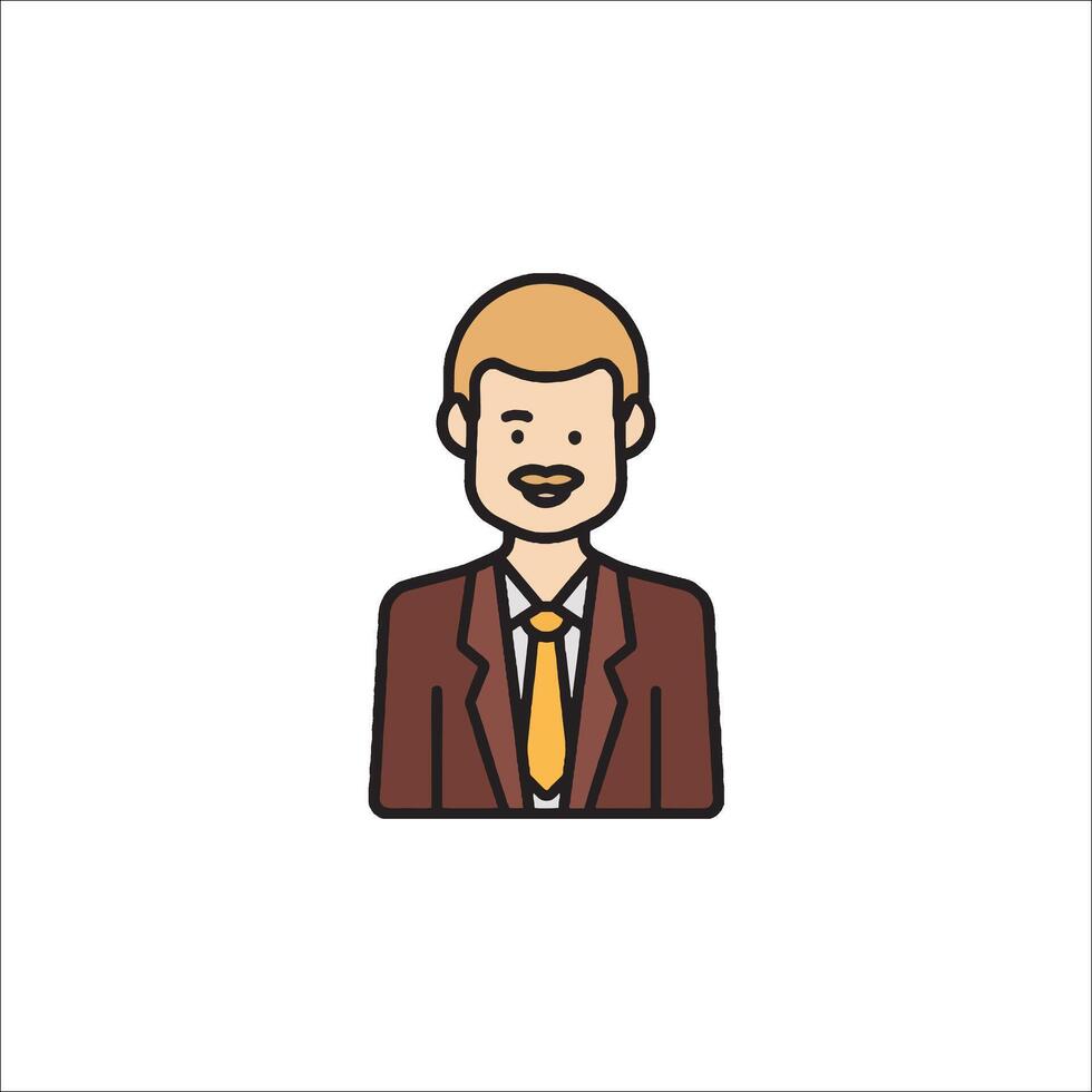 A man in a suit and tie icon vector