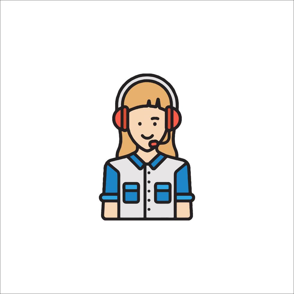 Call center agent icon vector
