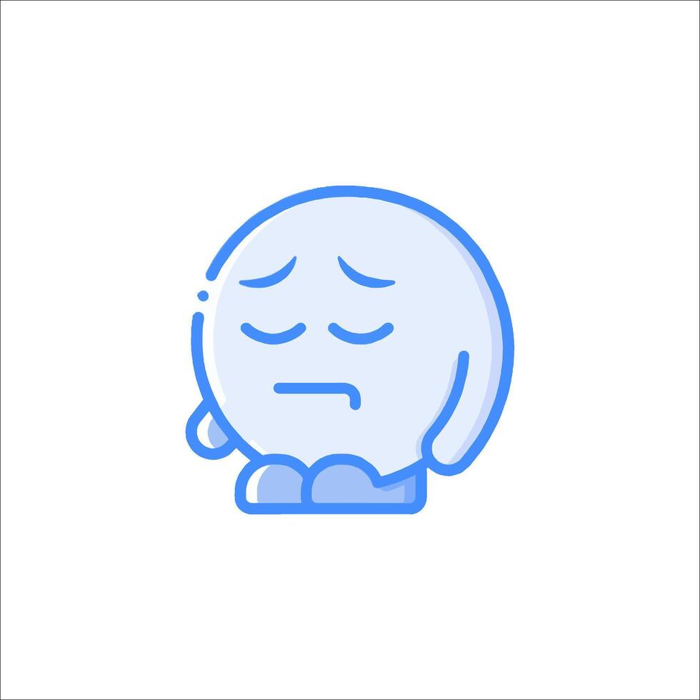 A sad little ball with a sad face vector