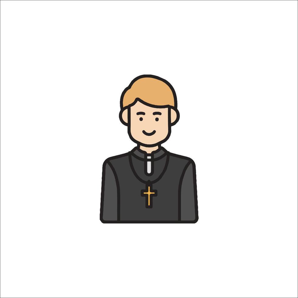 A priest icon in a flat style vector