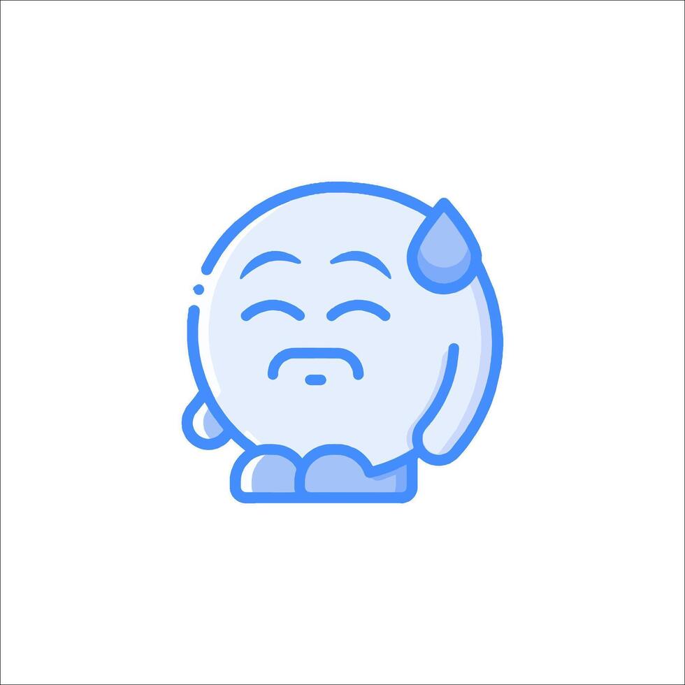 A cartoon character with tears on its face vector