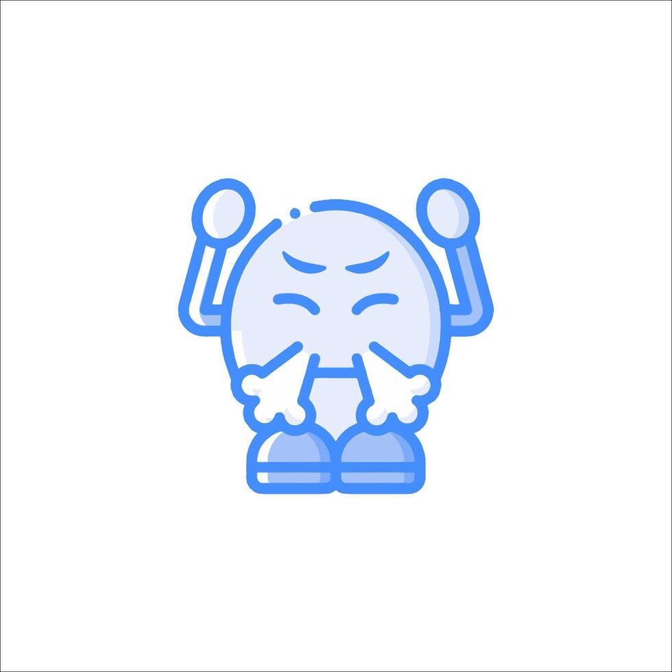 A cartoon character with a face and hands vector