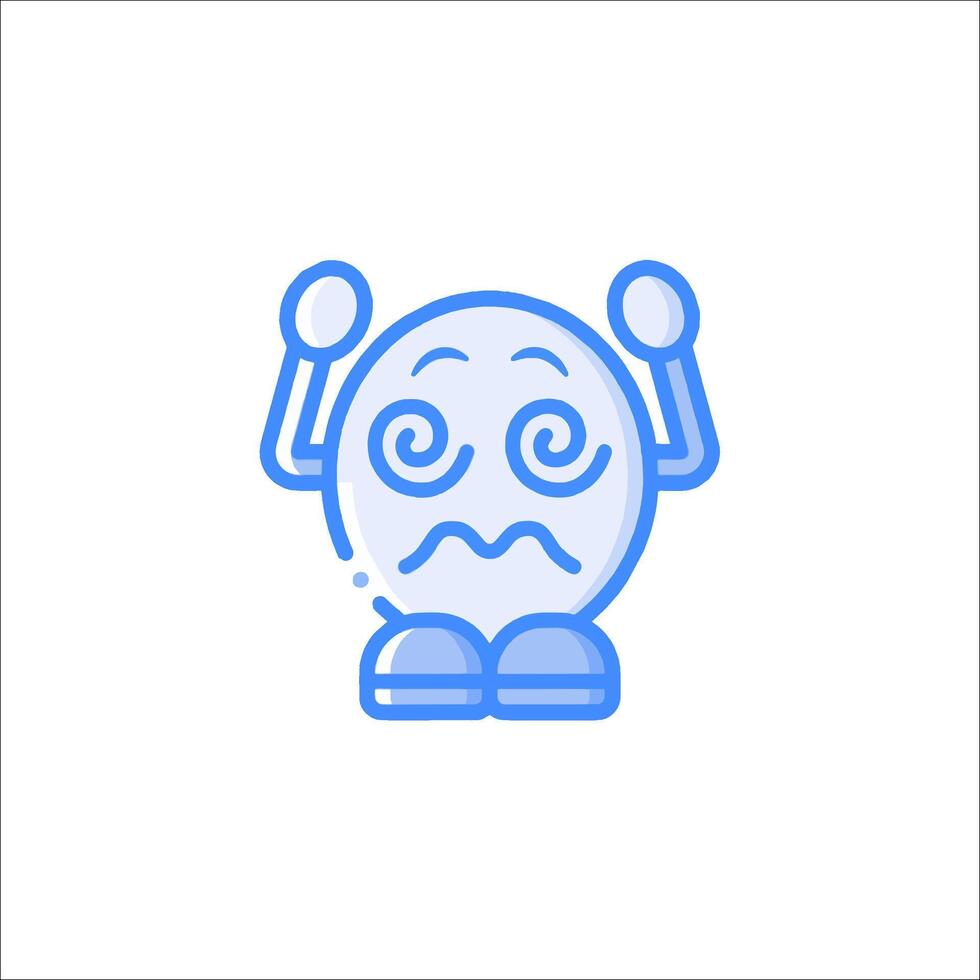 A cartoon character with a sad face vector