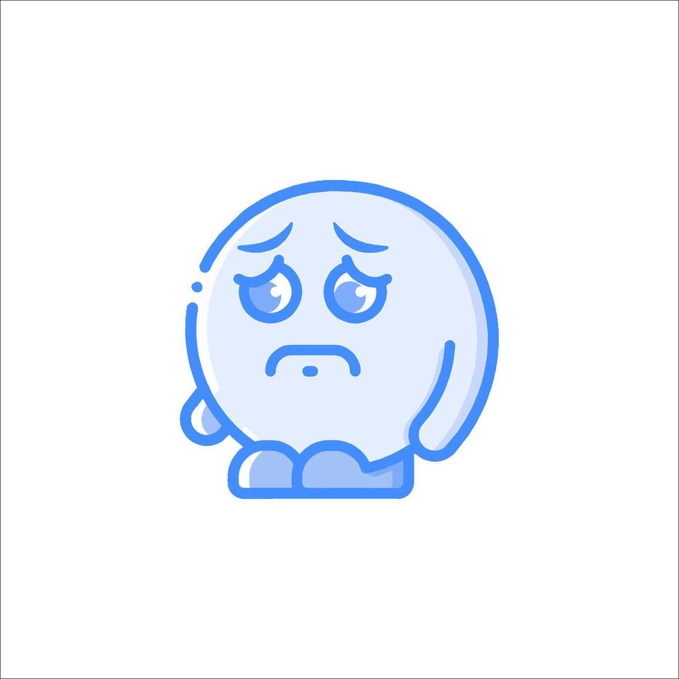 A sad looking cartoon character with a sad expression vector