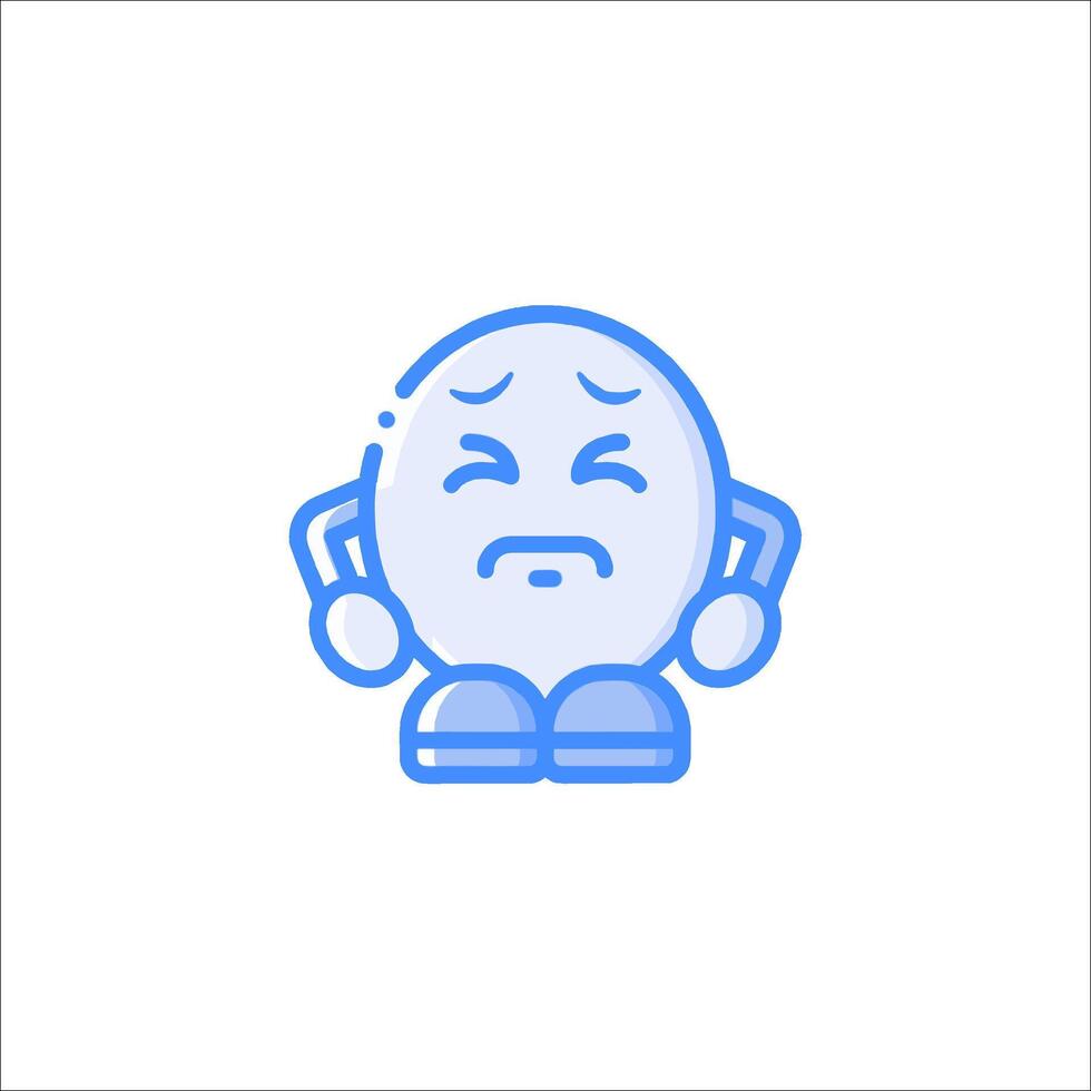 A sad emoticon icon on a white background vector