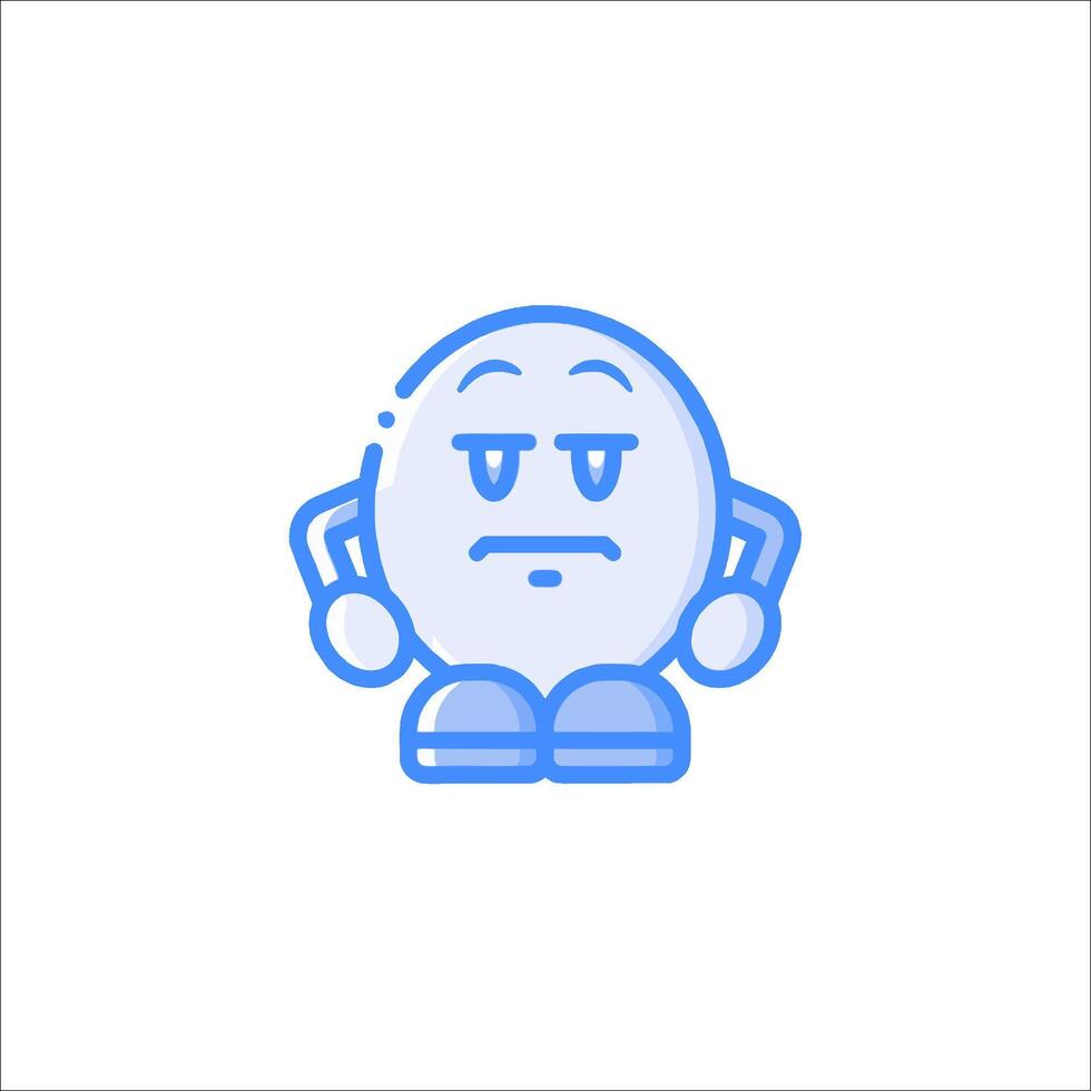 A sad emoticon icon on a white background vector