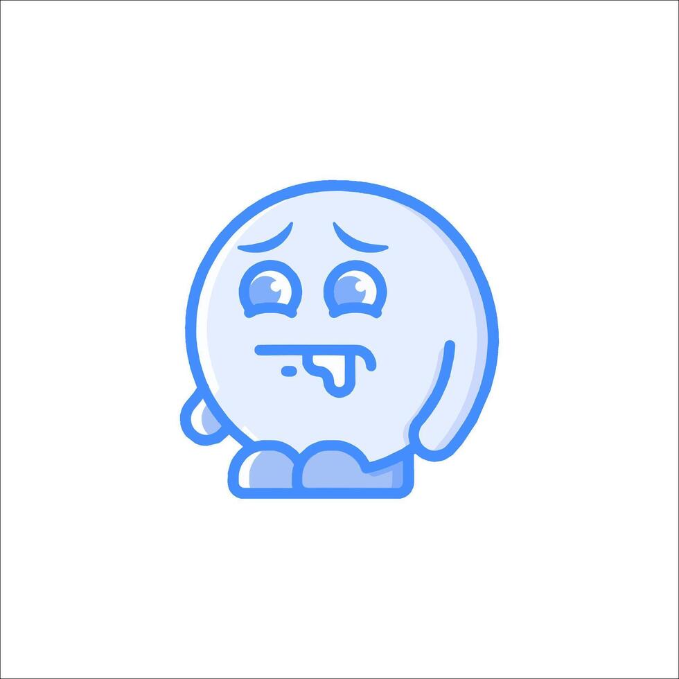 A cartoon character with a sad face vector