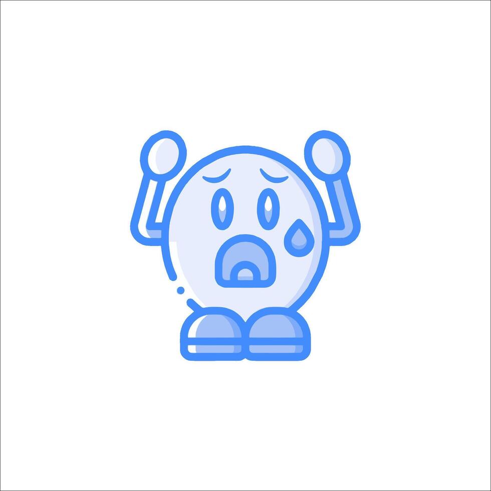 A sad looking cartoon character with tears on his face vector