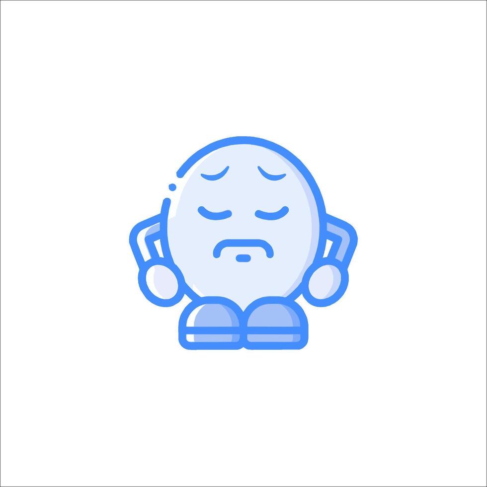 A cartoon character with a sad face vector