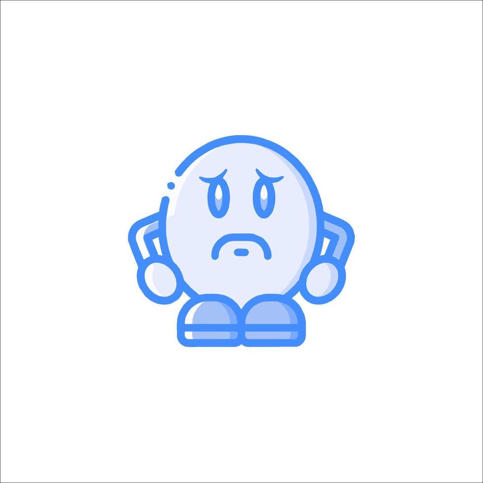 A sad looking cartoon character with a sad face vector