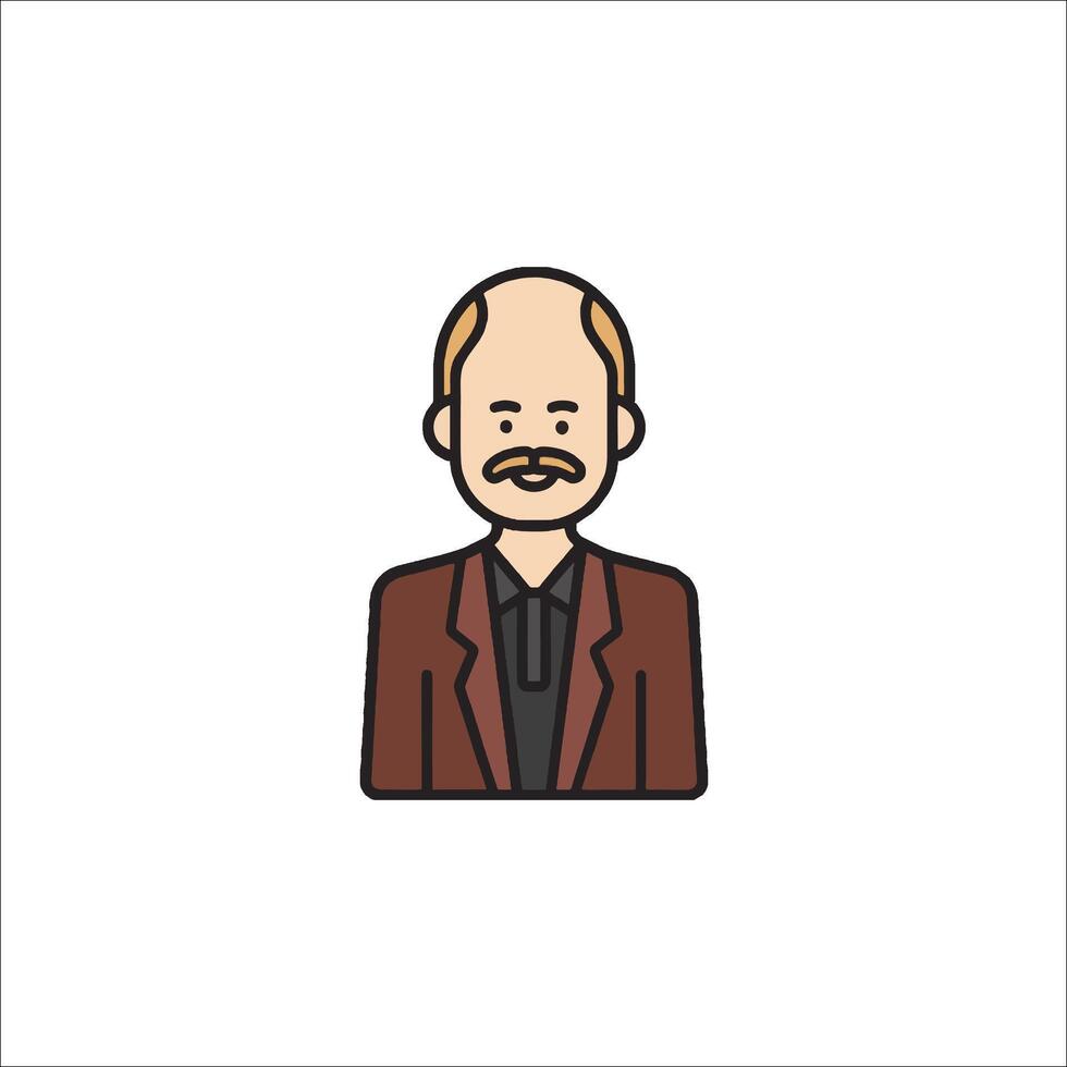 A man with a mustache and a mustache icon vector