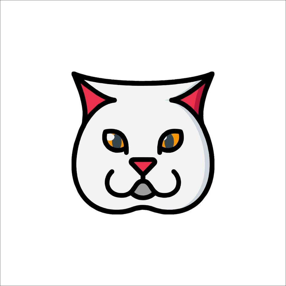 A white cat with red eyes on a white background vector
