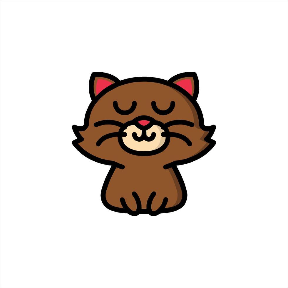 A cartoon cat with a red nose and eyes vector