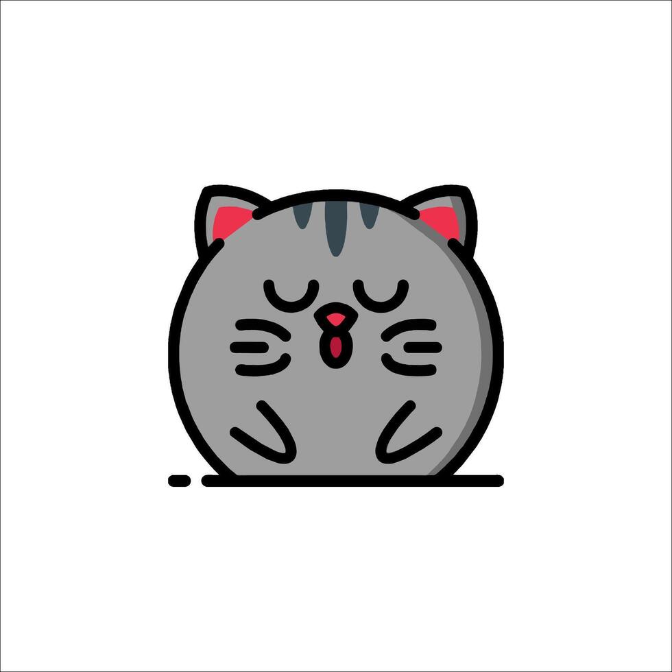 A cat icon with a red tongue vector