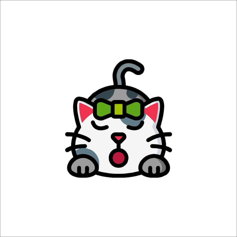 A cat with a green hat and sunglasses vector