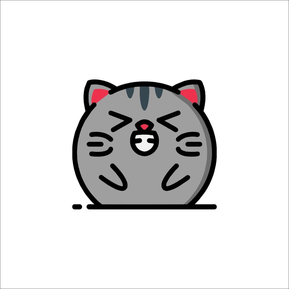 A cat with a red nose and a black face vector