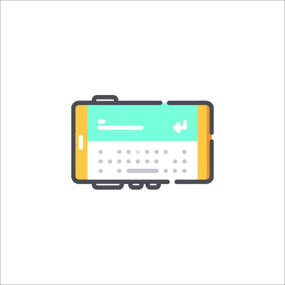 A smartphone with a keyboard on it vector